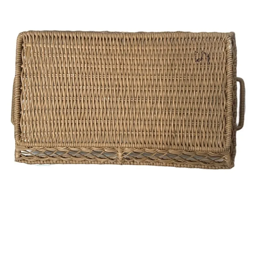 Large Woven Wicker Basket Rectangular Tray